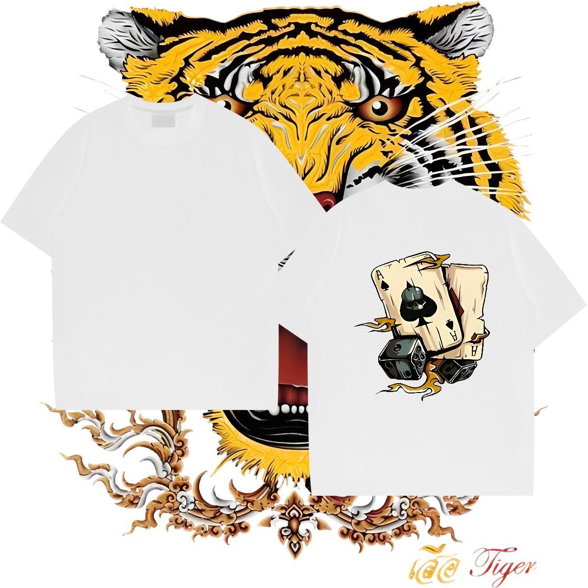 Designer Men Tees 100% Cotton 230g Hip Hop Street dice Breathable Short Sleeve T Shirts Men Free Shipping Asian Size Tops