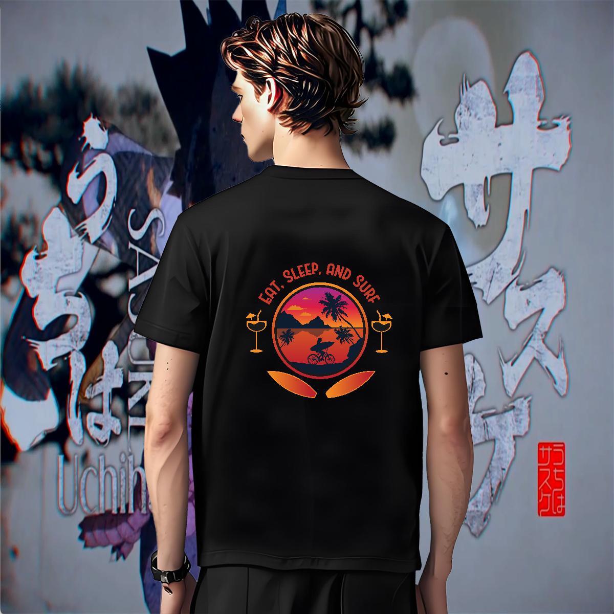 Brand Men Tees Street Wear 100% Cotton 230g Custom Printing Pure Cotton sea T Shirts Men Fashion Casual Tee Shirt