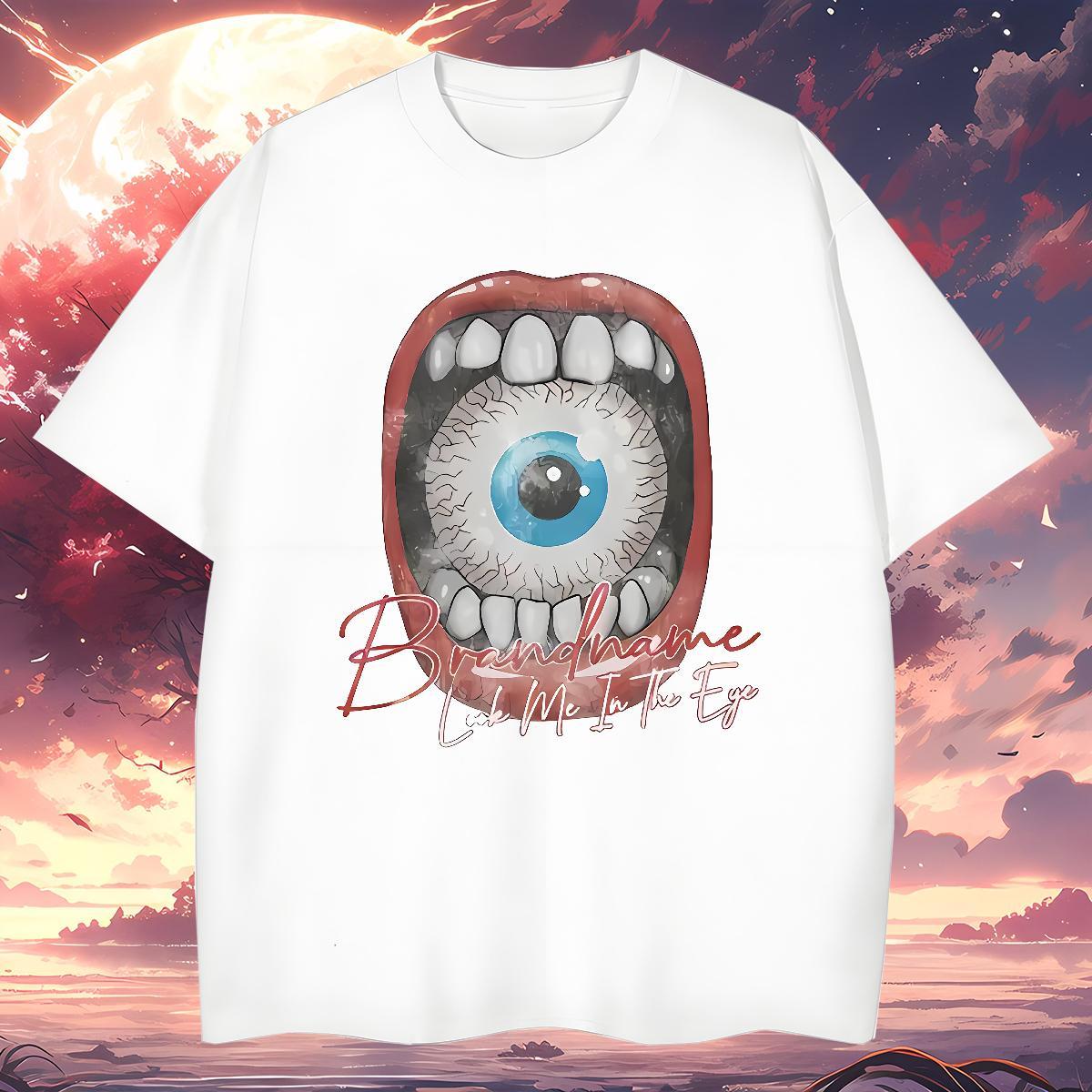Comfortable mouth Mens T Shirts Casual Beach Tshirts 230g Pure Cotton Free Shipping Breathable Crew Neck Floral Print Clothes