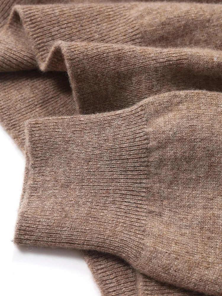 100%Pure Wool Hoodie Mens Hooded Collar Knit Pullover Casual All-Match Large Size Sweater Autumn Winter High-End Base Shirt 240821