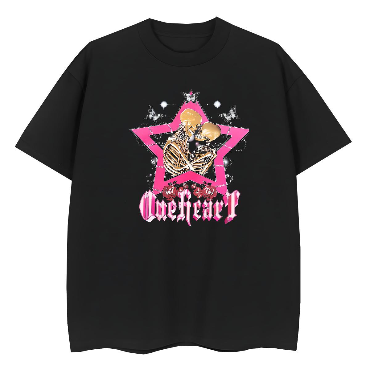 DIY T Shirts Women 100% Cotton 230g Crew Neck Breathable Beach skull Unisex Tshirts Lady Customized Tees