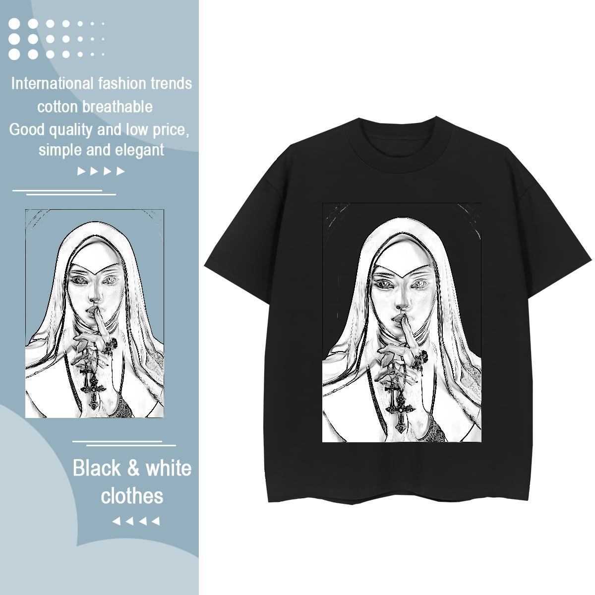 Wholesale Lady T shirt 230g 100% Cotton nun Daily Wear Women T Shirts Breathable Crew Neck Oversized Clothings