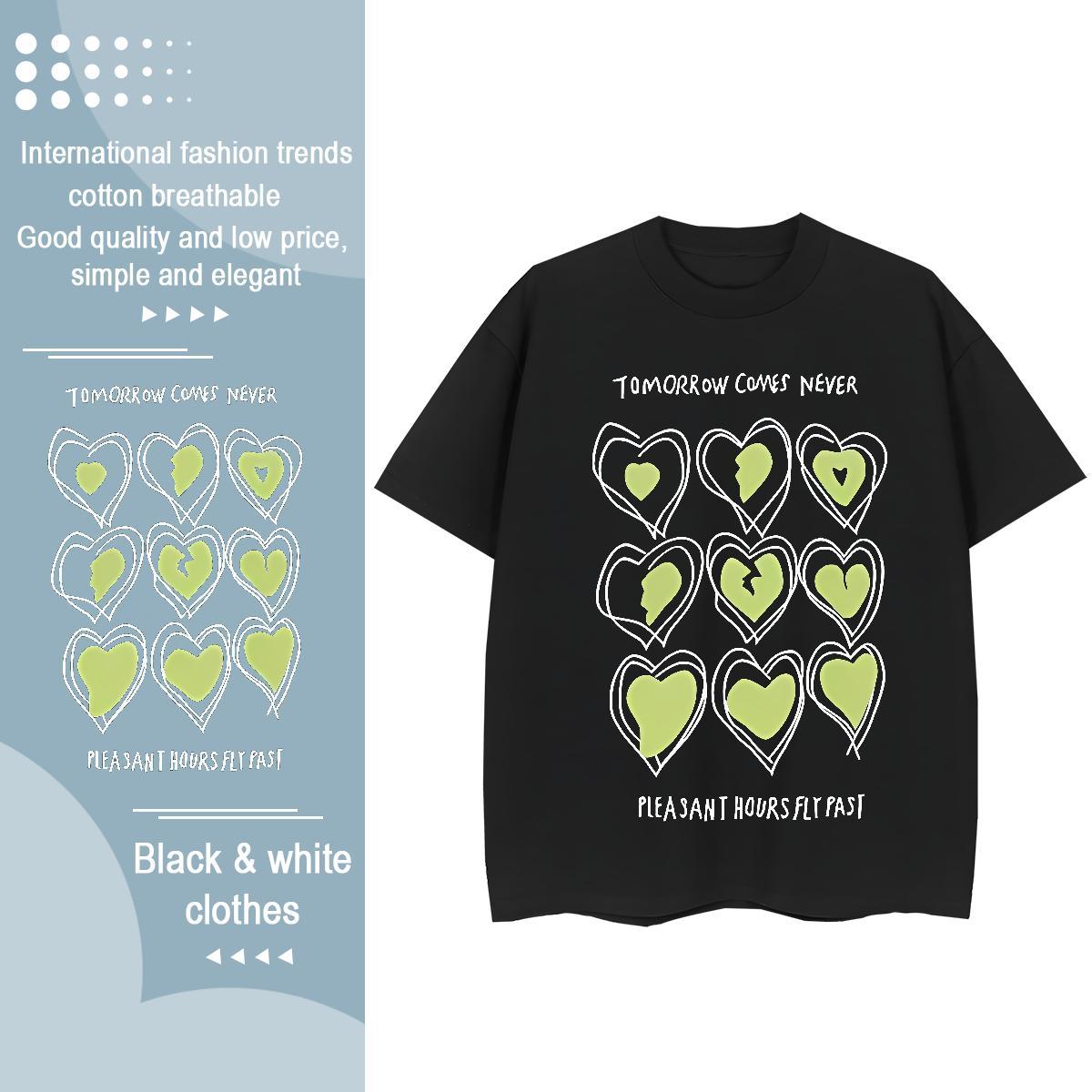 Popular Womens Tshirts 230g Cotton painting Street Casual T Shirts Women O Neck Short Sleeves Customized Print Tees Shirts