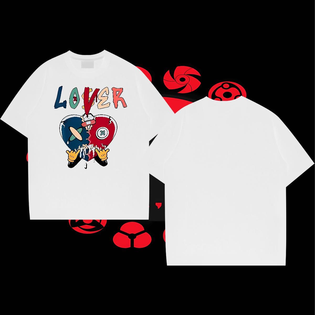 Brand Couples T Shirts Casual Beach 230g 100% Cotton Asian Size Short Sleeve Soft letter T Shirts Men DIY Customized Tops Tees