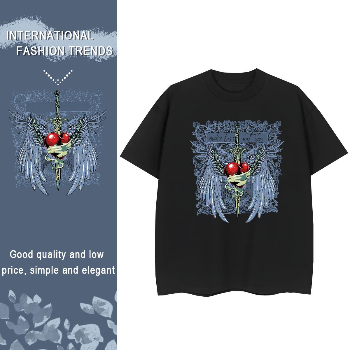 2024 DIY Woman T Shirts 230g 100% Cotton Comfortable Street wing Woman Tshirt Nice Custom Print Oversized Tees Shirts