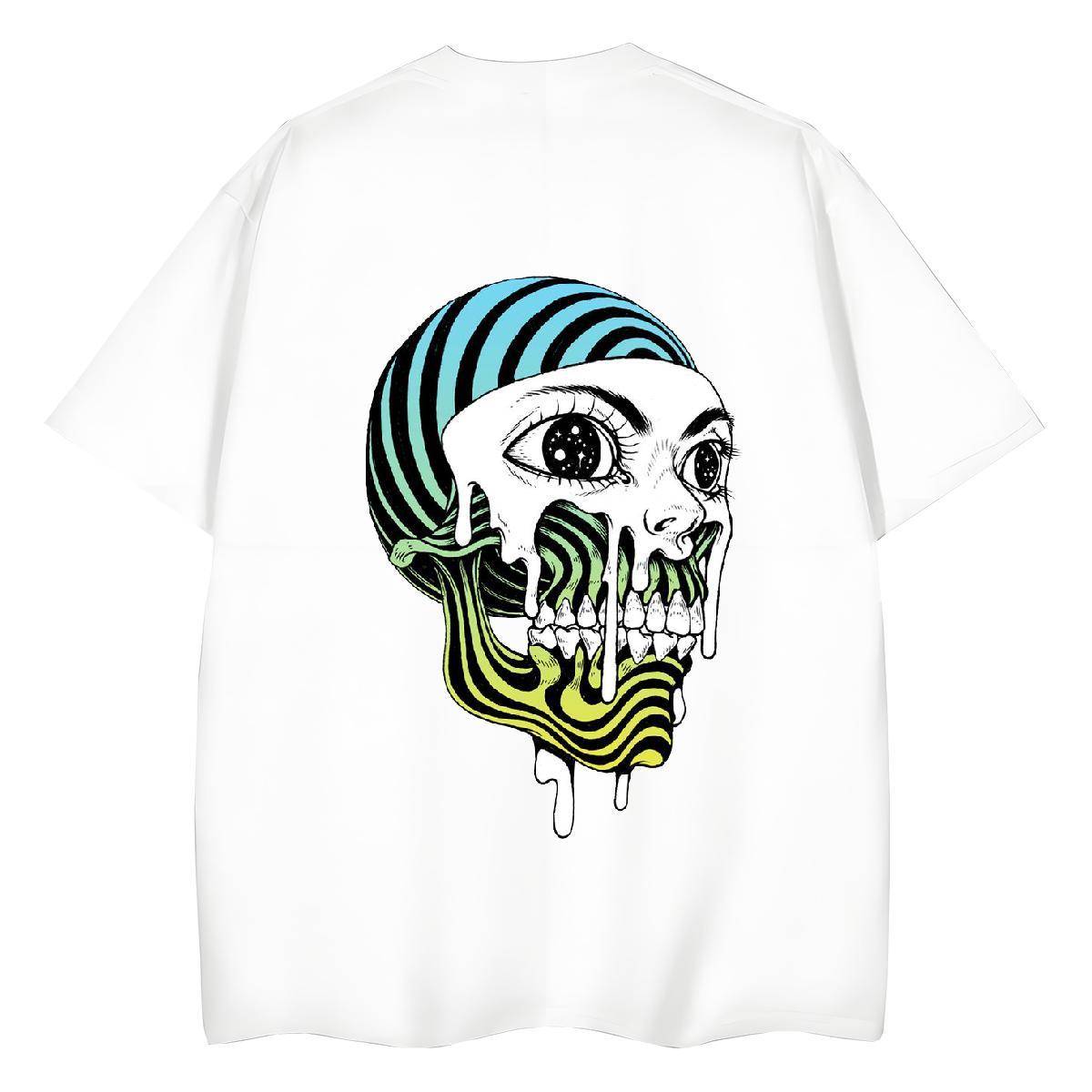 Factory Direct Woman T Shirts 100% Cotton 230g Breathable Short Sleeve Street Casual skull Women Tshirts Designer Nice Anime Print Tops Shirt