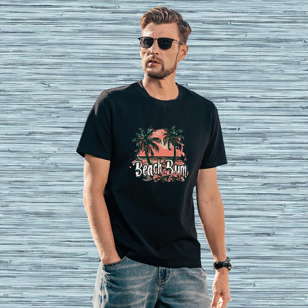 Brand palm Mens T Shirts Summer Casual Tshirts 100% Cotton 230g Customized Breathable Crew Neck Custom Anime Tees