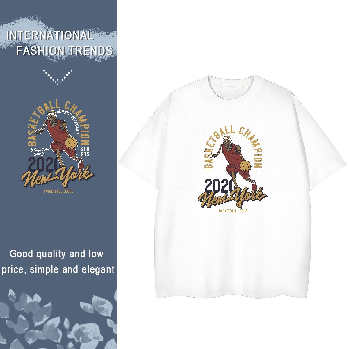 Custom Women T Shirts 230g Cotton Round Neck Short Sleeve Daily Wear skull Women Tshirts Loose fit DIY Logo Tops