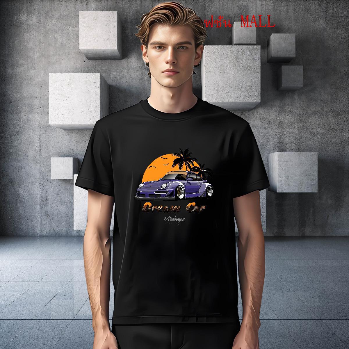 Cool car Man T Shirts Sport Tshirts 230g 100% Cotton Fashion Short Sleeve Soft DIY Tees