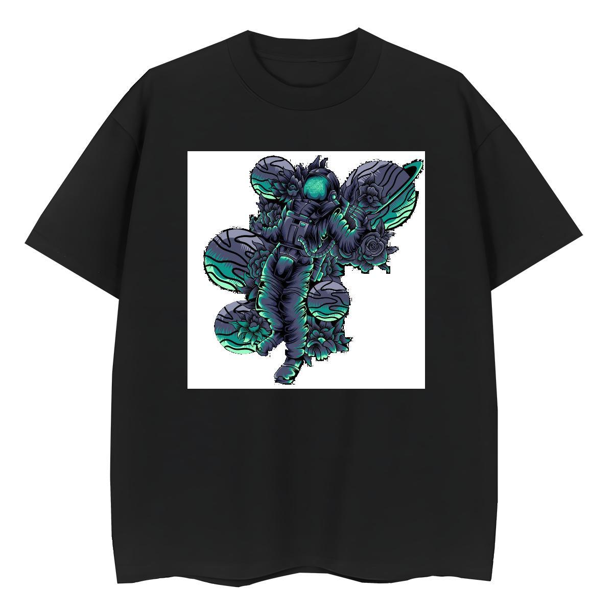 Unisex Women Tshirts 100% Cotton 230g spaceman Sports Casual T-Shirts Crew Neck Breathable Plus Size Custom Clothings