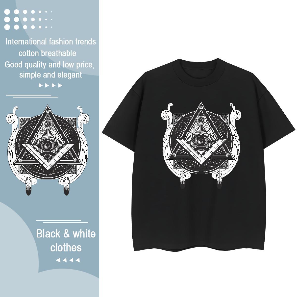 New Women T Shirts 100% Cotton 230g Breathable Short Sleeve Street eye of the devil Woman Tshirt Wholesale Customized Print Tops