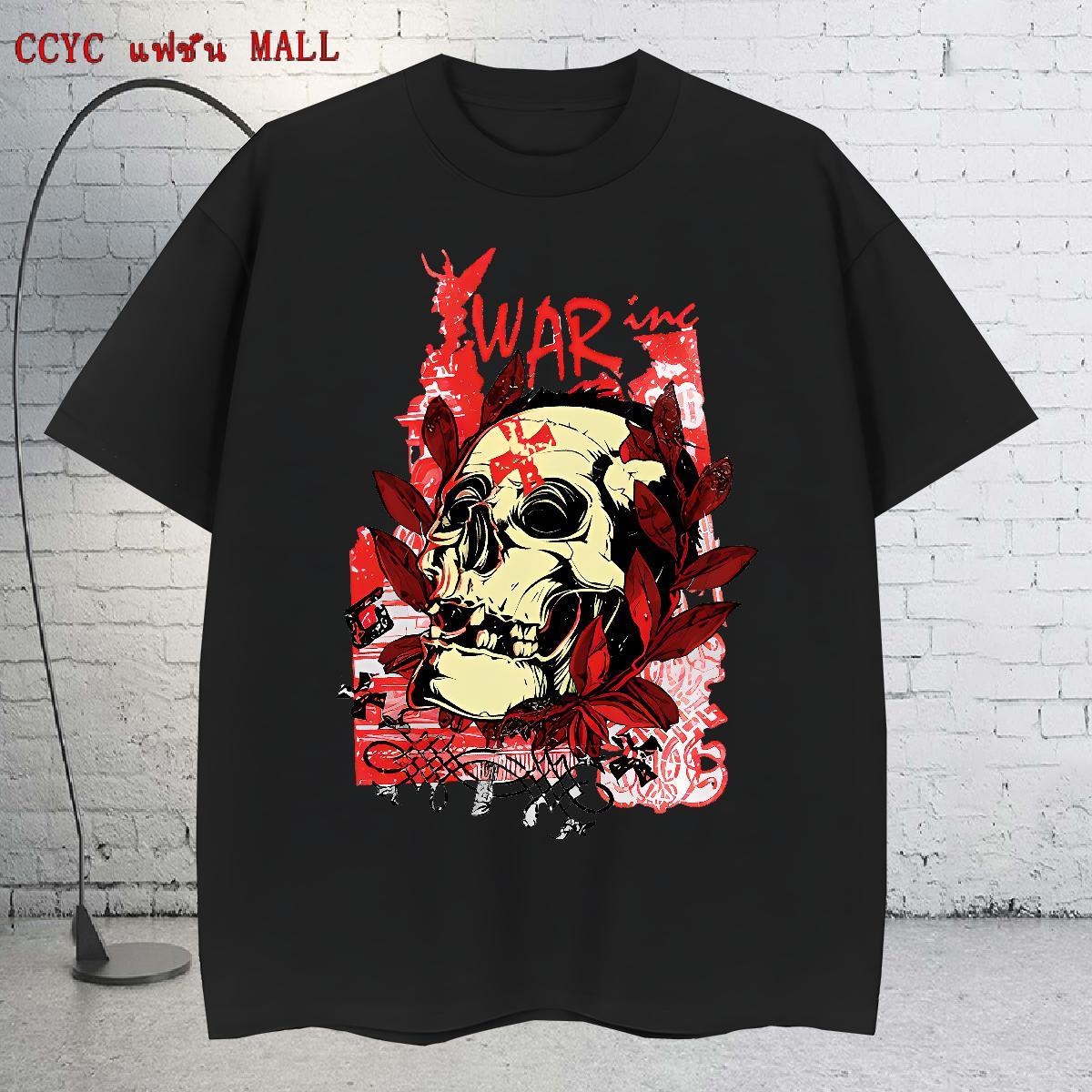 2024 New Men Tops Tees 230g Cotton Casual Daily Wear skull Short Sleeve O-Neck T Shirts Men High Quality DIY Clothes
