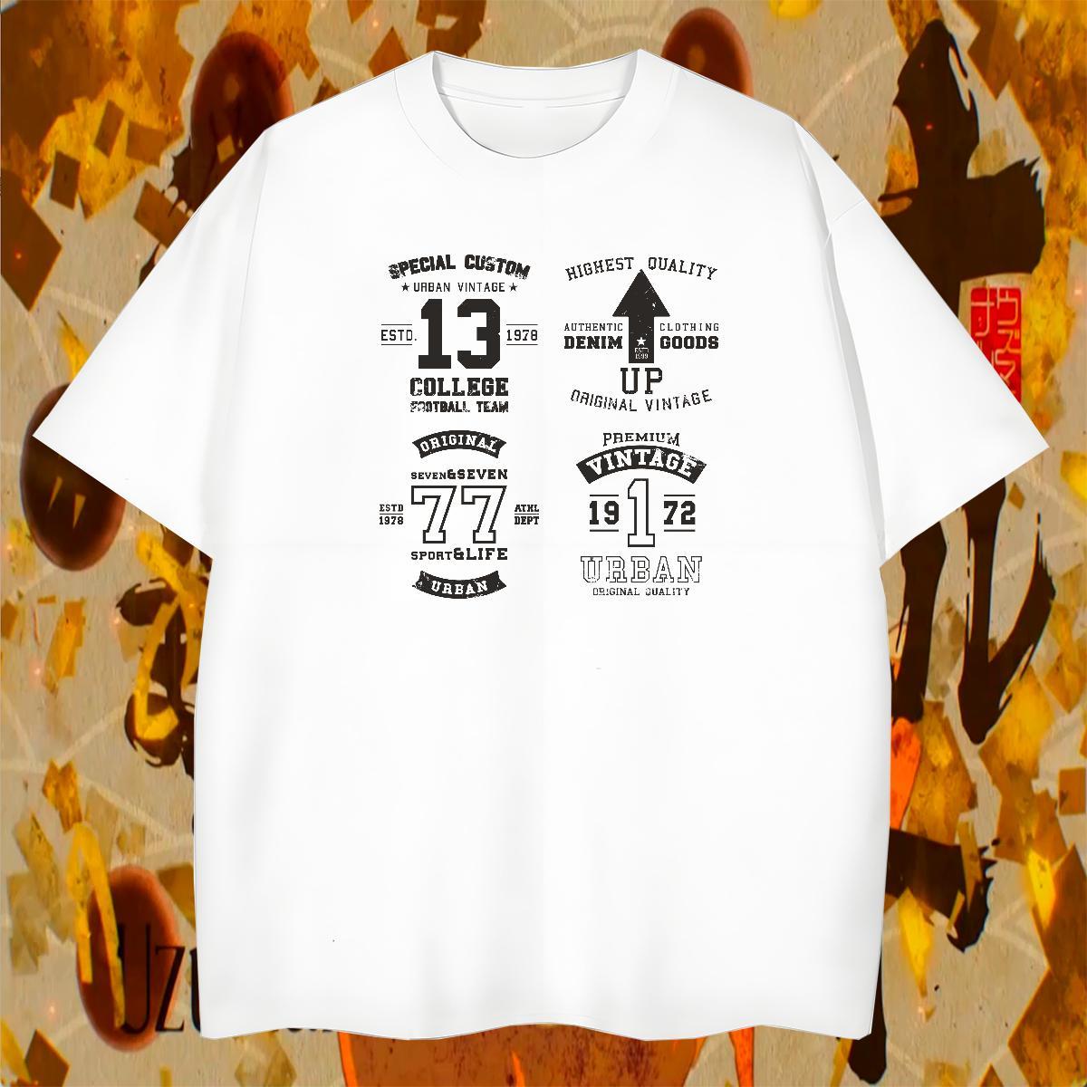 TOP Quality Men Tshirts Hip Hop 230g Pure Cotton Custom Cartoon Breathable Crew Neck letter T shirt Customized Tops Shirt