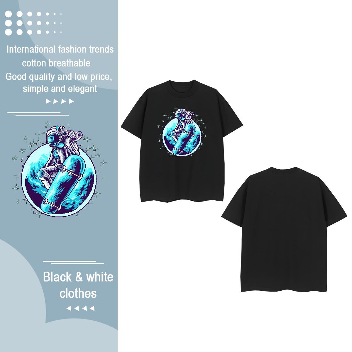 Designer T-Shirts Breathable Crew Neck 230g 100% Cotton Woman Tshirt White Plus Size spaceman Hip Hop Street Comfortable Wear