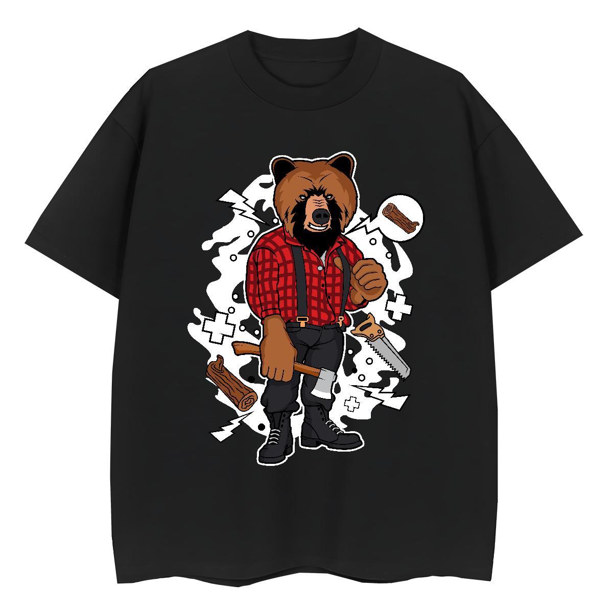 2024 DIY T-Shirts Round Neck Short Sleeve 230g Pure Cotton Womens Tshirts DIY Logo bear Outdoor Lady Clothings