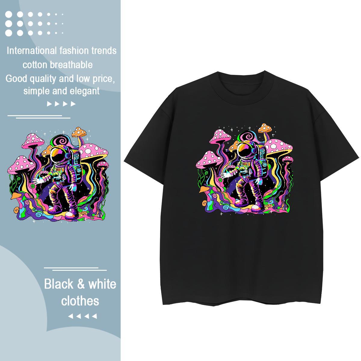 Designer Nice Lady T shirt 230g Pure Cotton planet Home Outdoor T Shirt For Woman Comfortable Cartoon Printing L-4XL Clothes Shirt