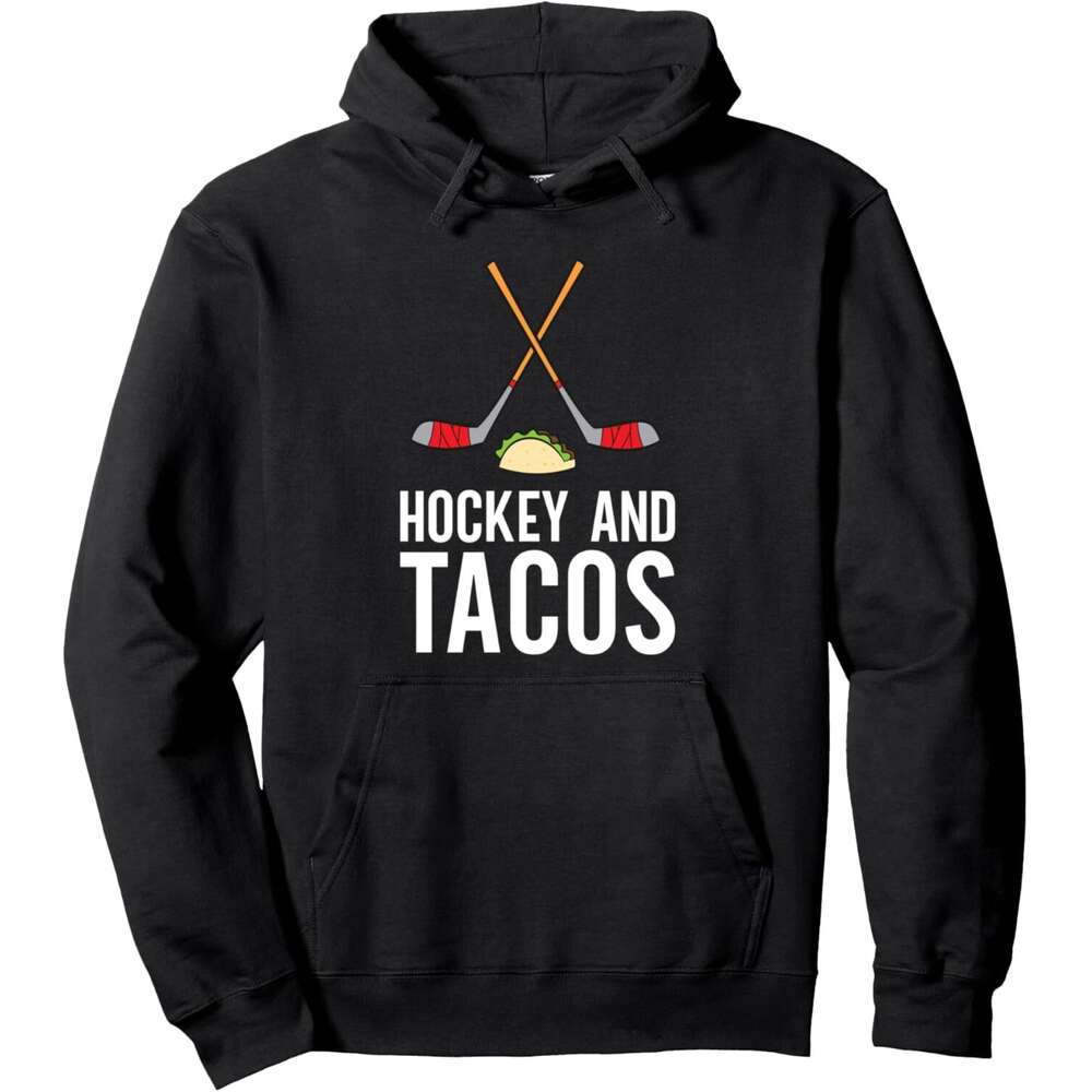 Hoodie for Mens Womens Funny Lover And Tacos Ice Hockey Pullover Hoodie Hoodies Sweatshirt pullover jacket Long sleeve