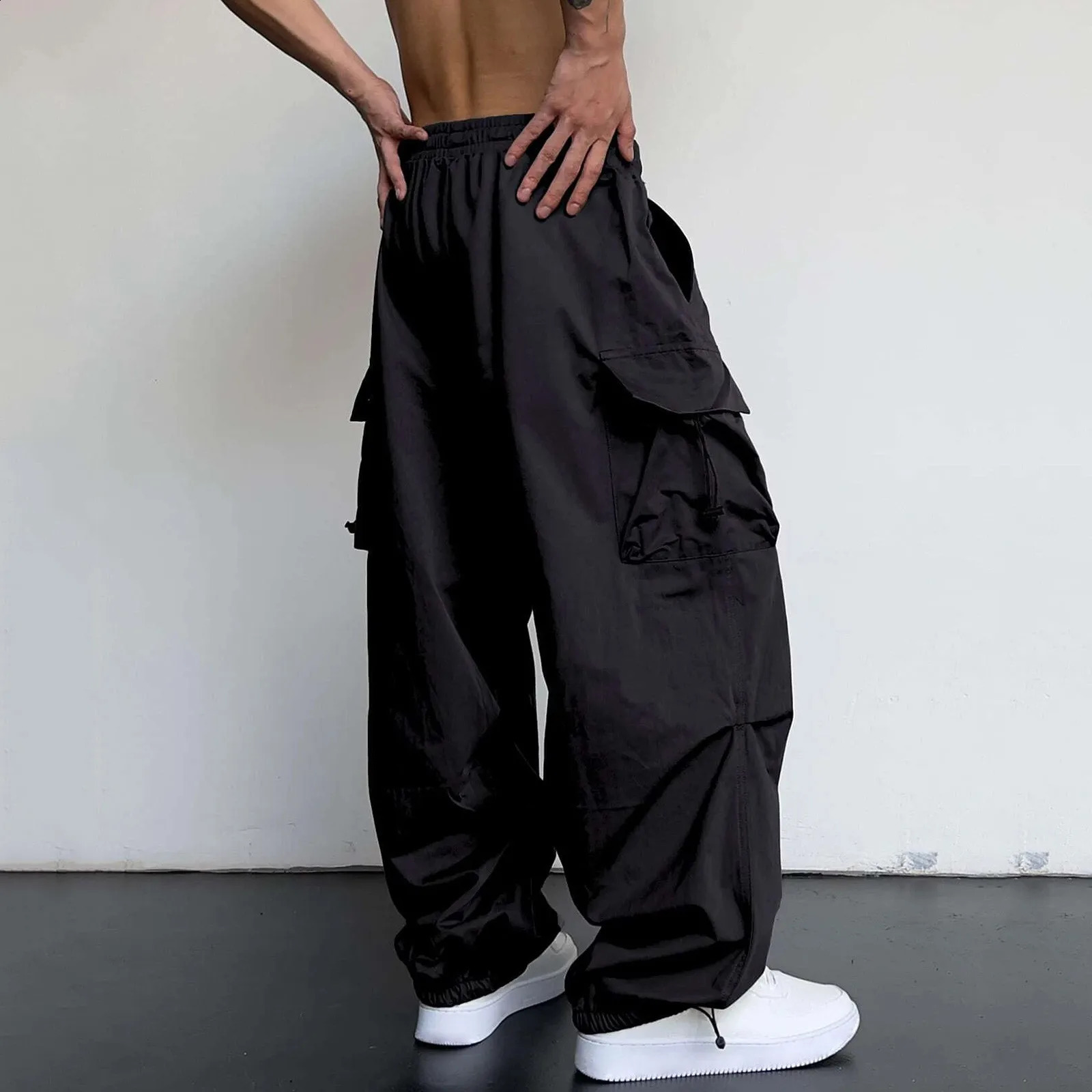 Streetwear Hip Hop Joggers Cargo Pants Men Multi-Pocket Elastic Waist Harem Trousers Male Harajuku Casual Woman Sweatpants 240814