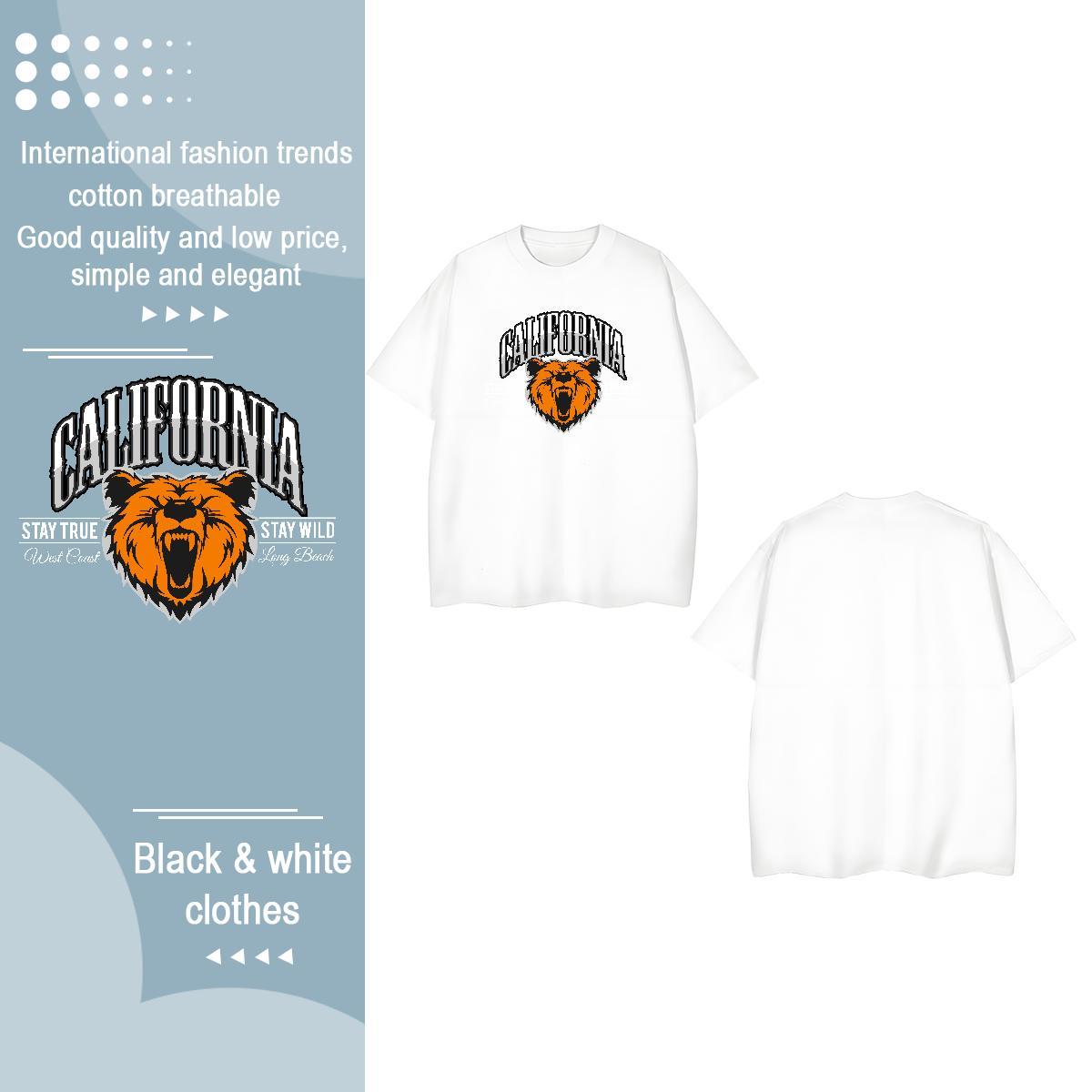 Classic T Shirts Women Crew Neck Breathable 100% Cotton 230g Womens Tshirts Cartoon Anime animal Daily Wear Comfortable Tee Shirt