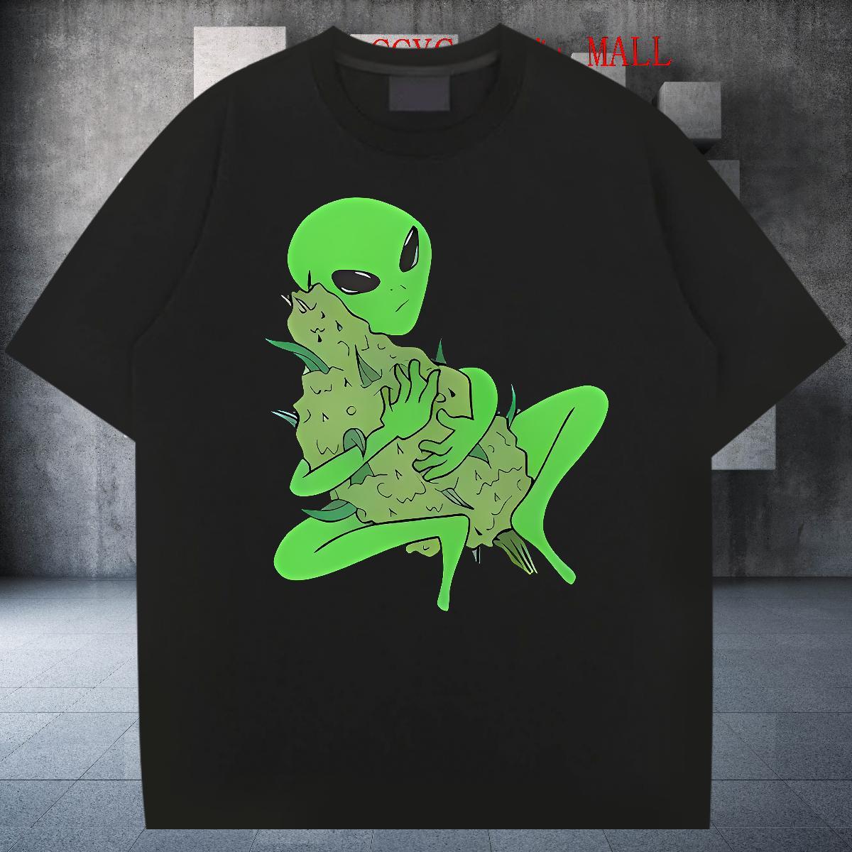 2024 Designer extra-terrestrial Tshirt for Man Woman 100% Cotton 230g Man T Shirts Custom Printed Casual Beach Round Neck Short Sleeve Soft Tops Shirt