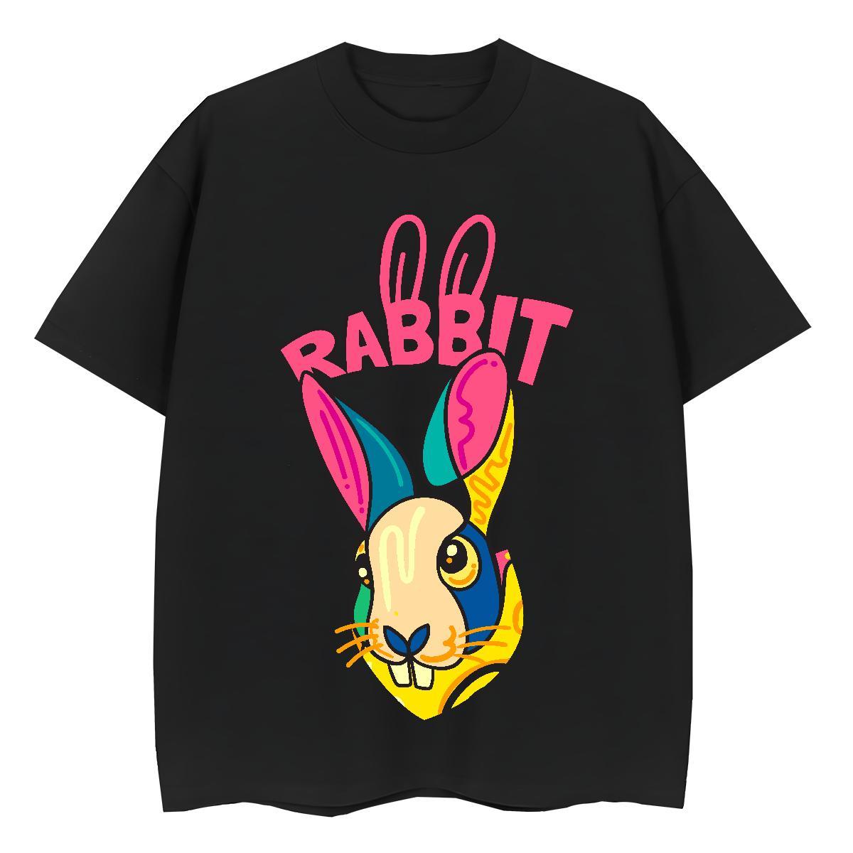 Custom Women T Shirts O Neck Short Sleeves 100% Cotton 230g Lady T shirt Black White rabbit Sport Designer Clothes