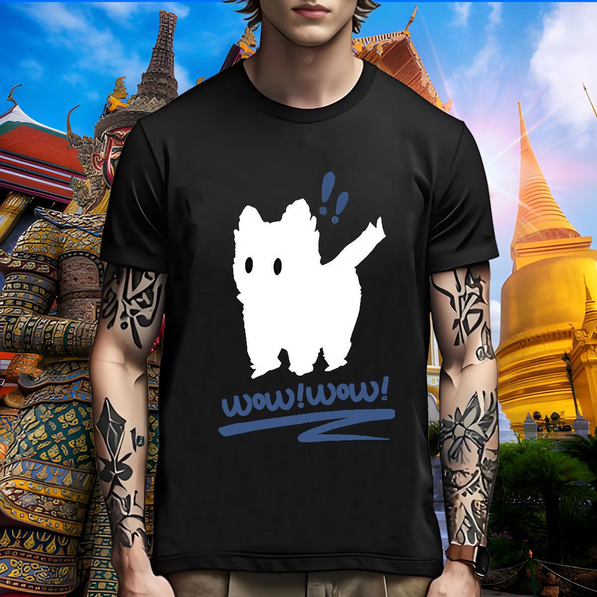 Popular T shirt dog Breathable Short Sleeve Anime Printing Street Customized Print 230g Pure Cotton Tshirts 2024 Designer Clothings