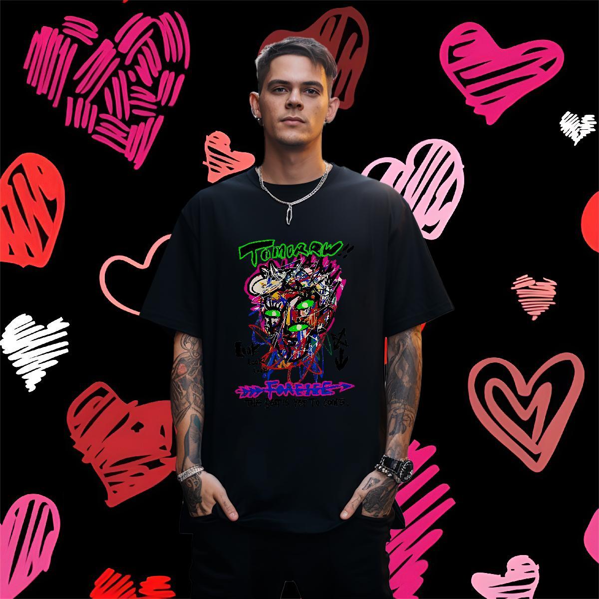 New Arrival graffiti Men Tees 230g 100% Cotton T Shirt For Man Customized Print Sport Breathable Soft Comfortable Tees Shirts