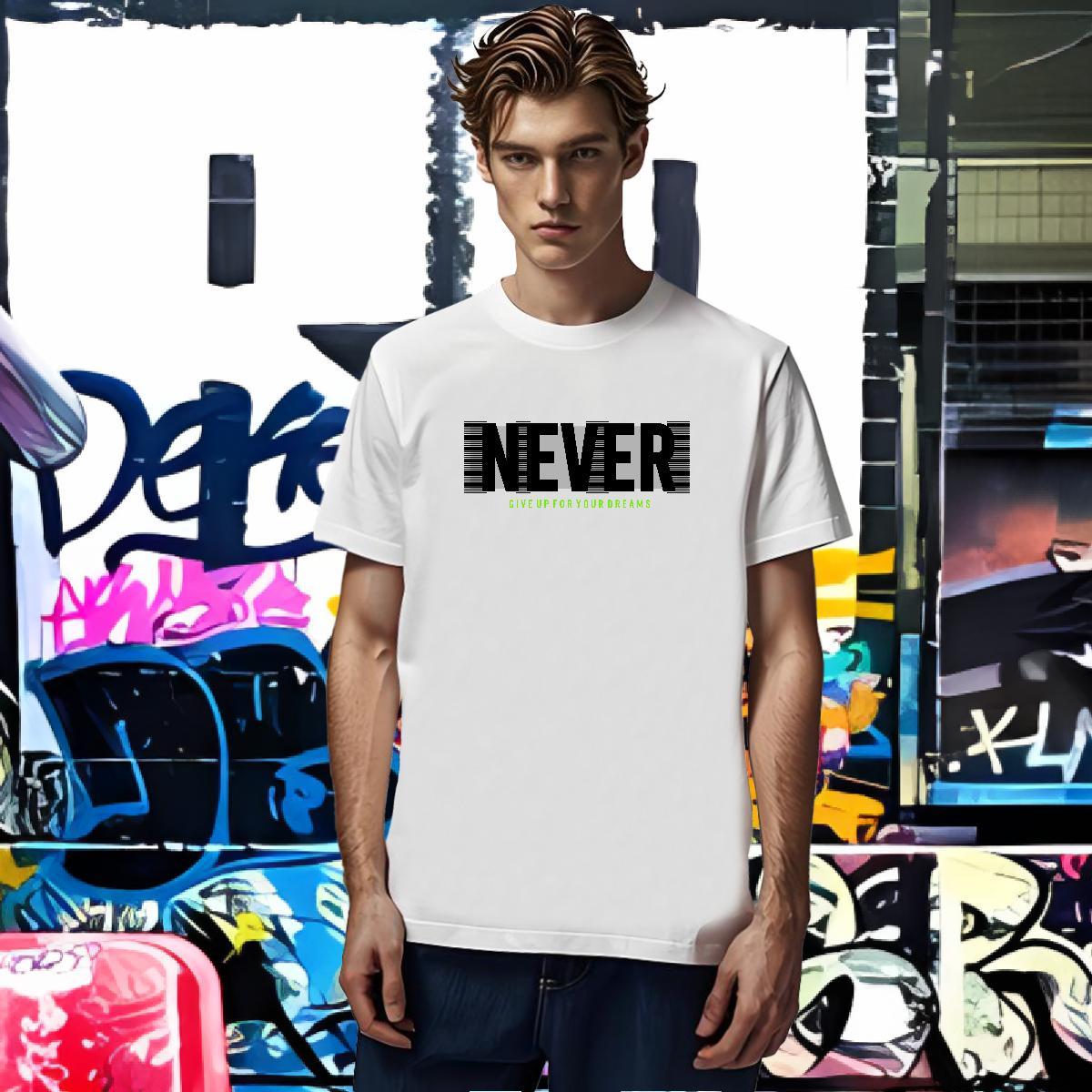 Loose Fit never T Shirts Men Outdoor Tshirts 230g Pure Cotton 2024 O-Neck Short Sleeve Custom Big Size Tops Shirt
