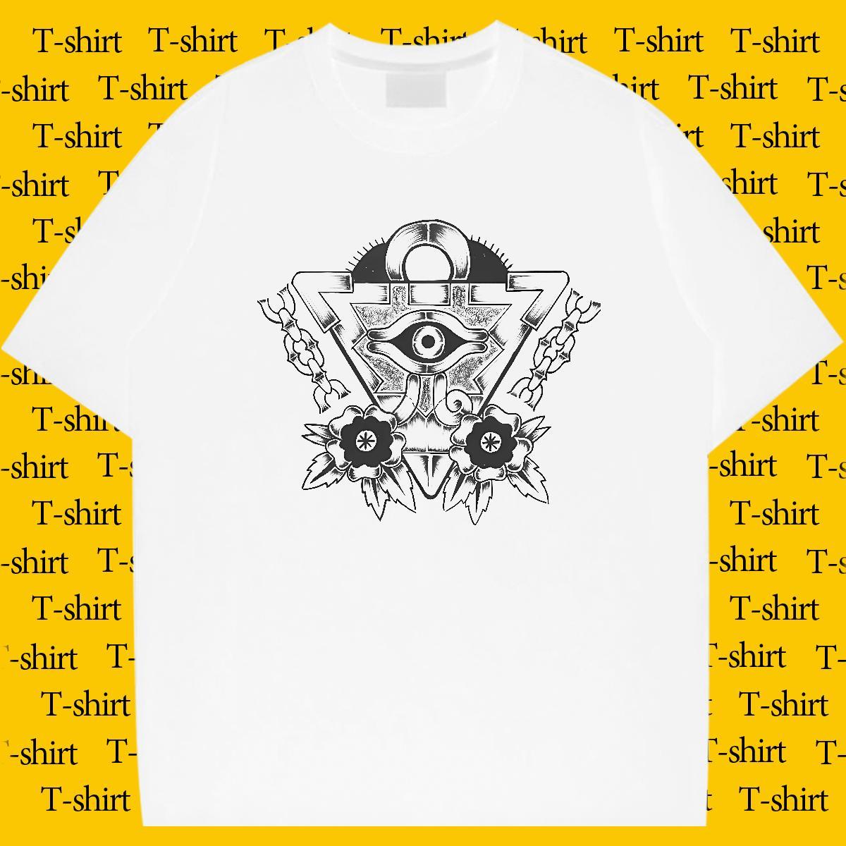 Soft T-Shirts for Men 230g 100% Cotton eye of the devil Spring Summer Oversized 3XL 4XL Breathable Short Sleeve Mens Tshirts Fashion Casual Clothings
