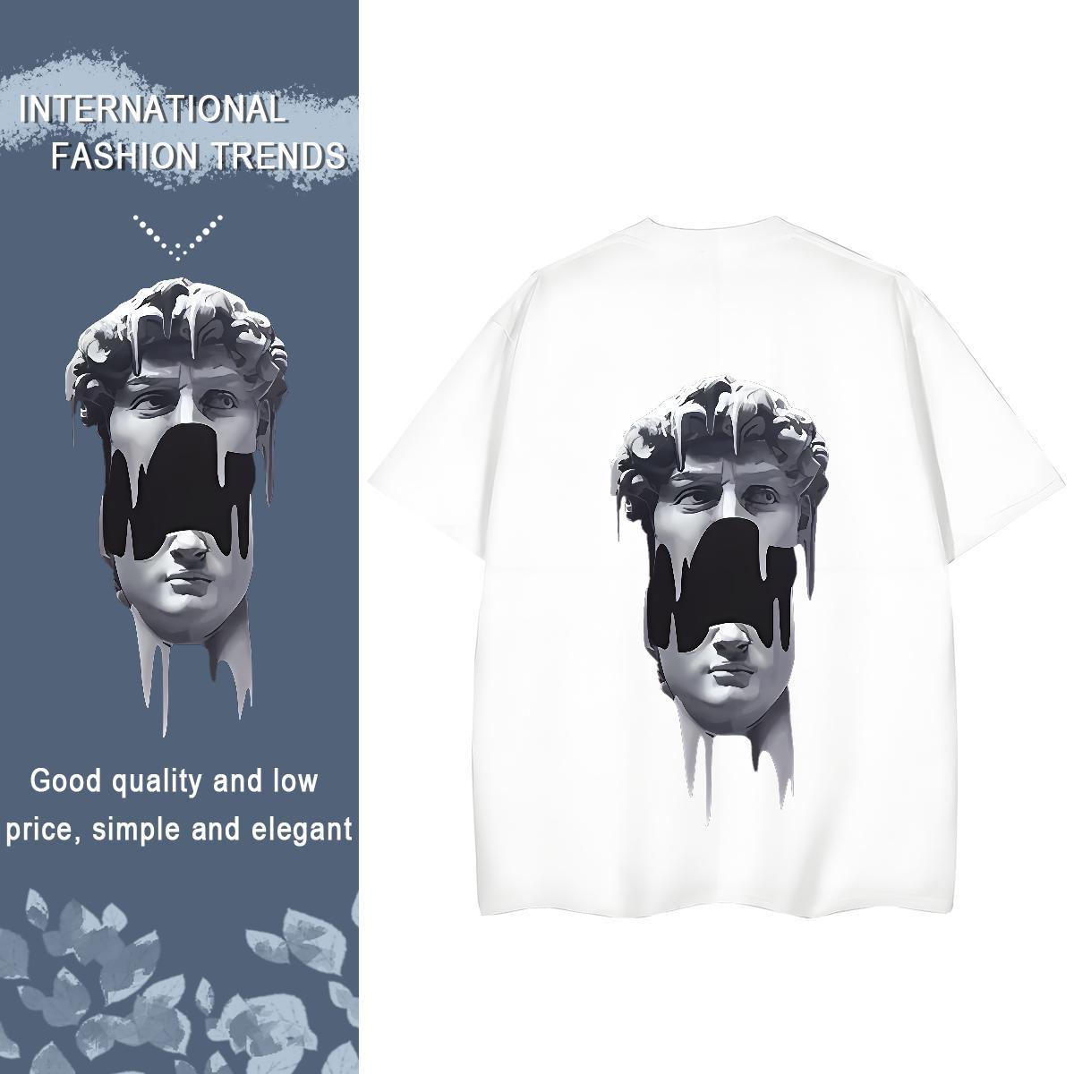 Fashion Casual T Shirt For Woman 230g Pure Cotton Crew Neck Street Casual portrait Women Tees Designer Nice DIY Logo Tops Tees