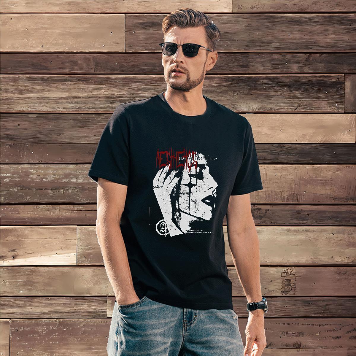 Free Shipping hand Men T Shirts High Street Hip Hop Men Tshirts 230g 100% Cotton 2024 New Crew Neck Breathable DIY Logo Oversized Tops Tees