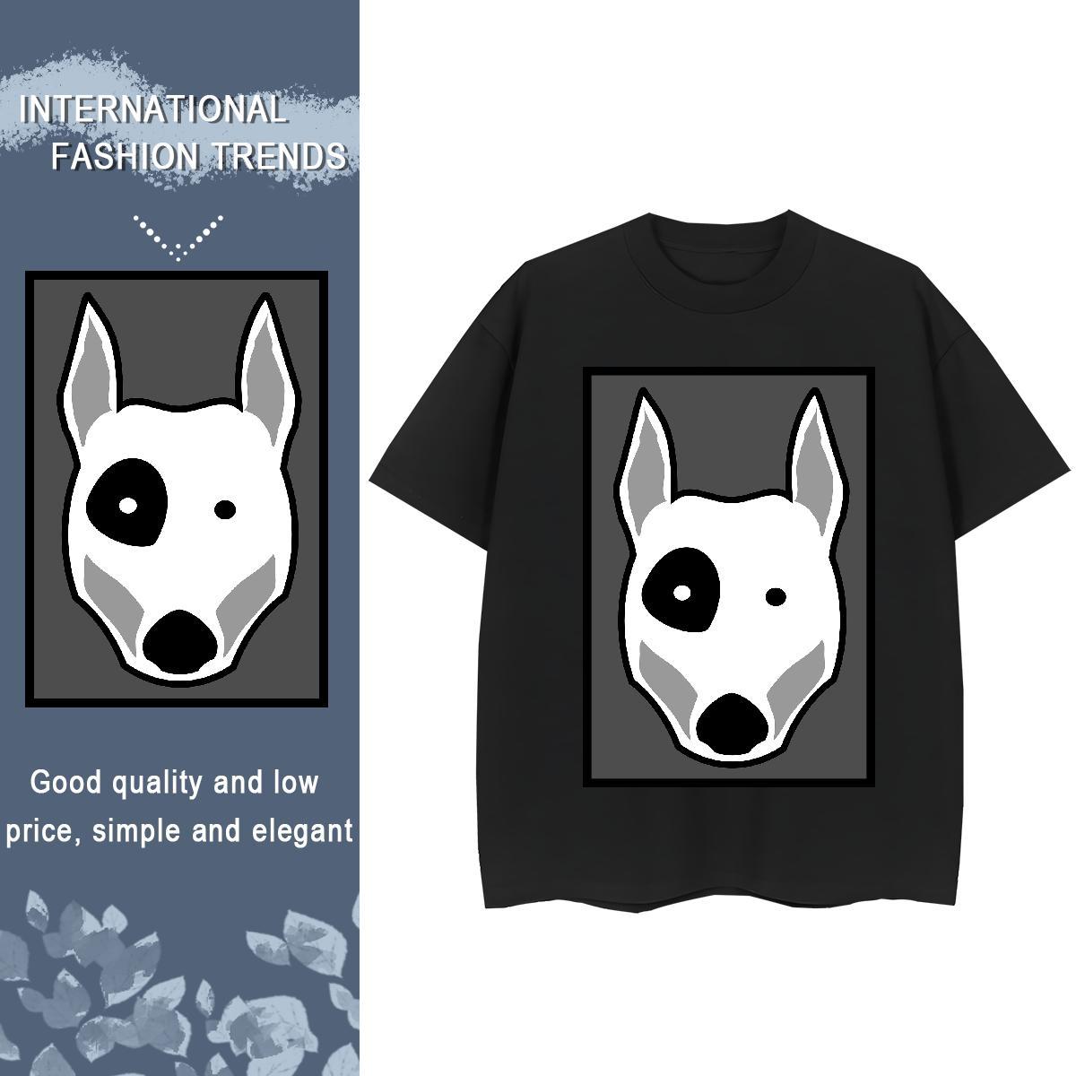 Designer T-Shirts for Women Breathable 100% Cotton 230g Womens Tshirts DIY Printed Dog Hip Hop Free Shipping Clothings