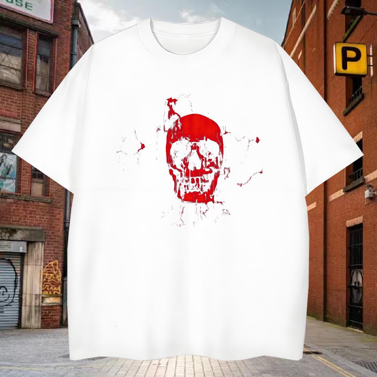 New Designer Men Tops Tees 100% Cotton 230g Daily Outfit skull Crew Neck Breathable T shirt TOP Quality Custom Big Size Tops Shirt