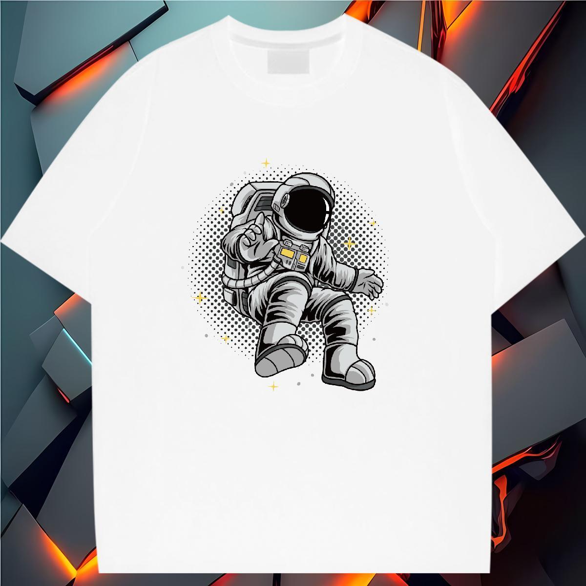 Loose Unisex Tshirts 230g 100% Cotton universe Casual Beach Woman T Shirts Crew Neck Custom Print Plus Size Tees Shirts