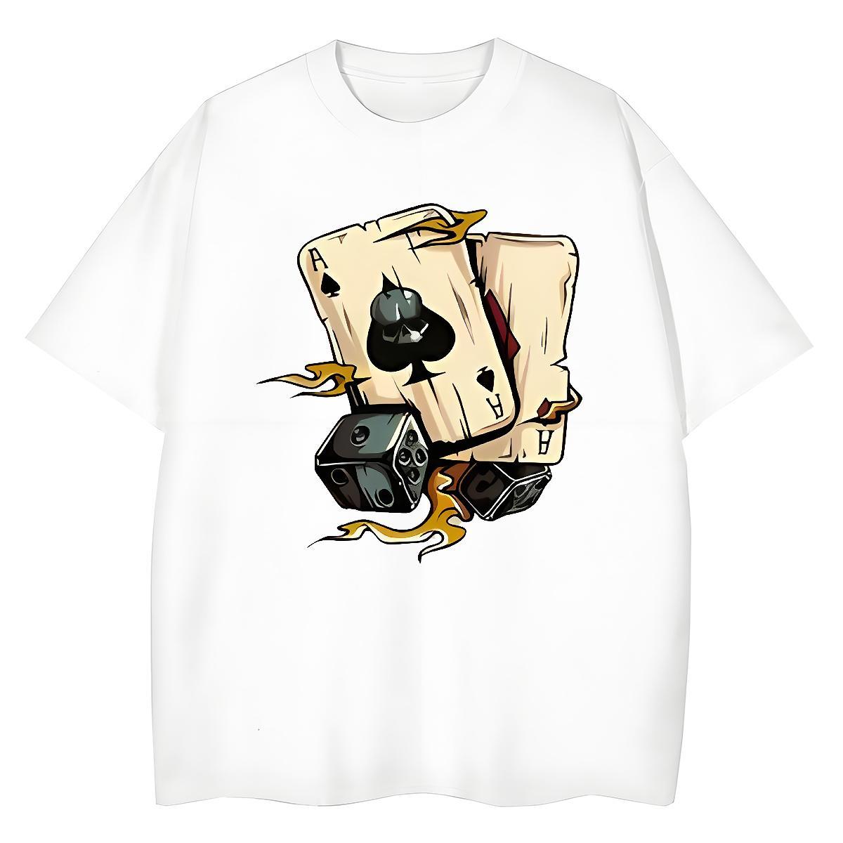 Classic Tshirt for Man Woman 230g 100% Cotton Street dice Breathable Short Sleeve Men T Shirts Popular Customized Print Tees