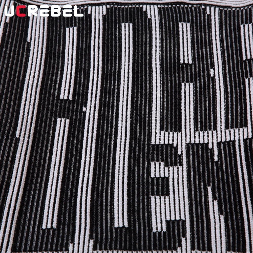 Letter Jacquard Striped Double-sided Sweater Mens Autumn Winter High Street Long Sleeve Loose Knitted Pullover Men 240821
