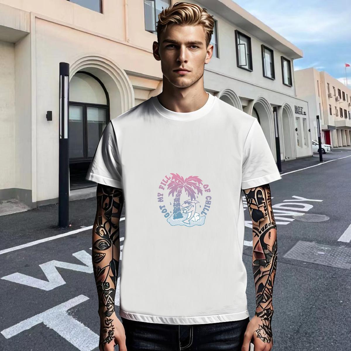 Loose Tshirt for Man Woman Hip Hop Street 230g Pure Cotton DIY Logo Oversized Breathable Crew Neck beach T-Shirts 2024 New Tops Shirt