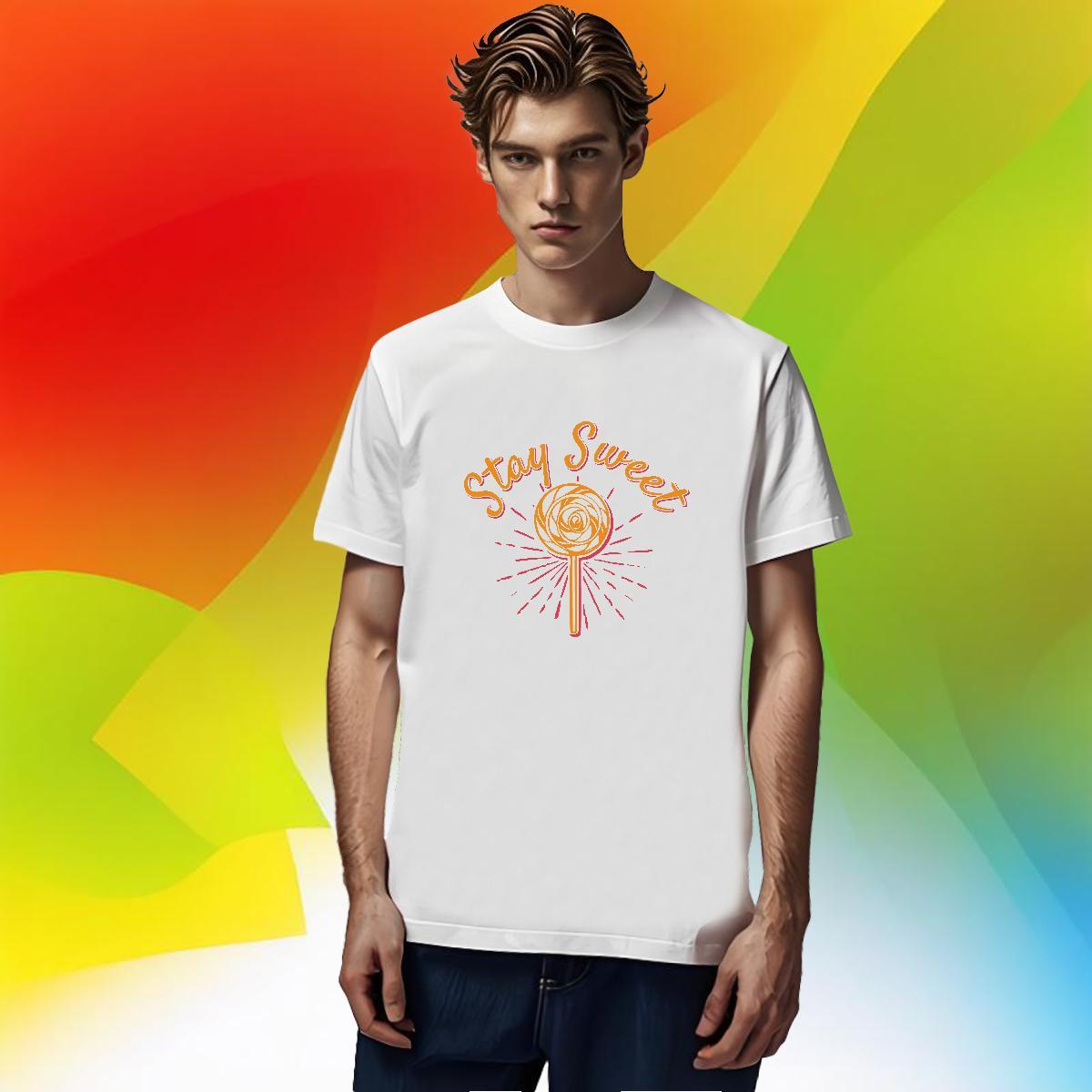 Popular lollipop T Shirt For Man Sport Tshirts 230g Cotton DIY Short Sleeve O-Neck Asian Size Wear