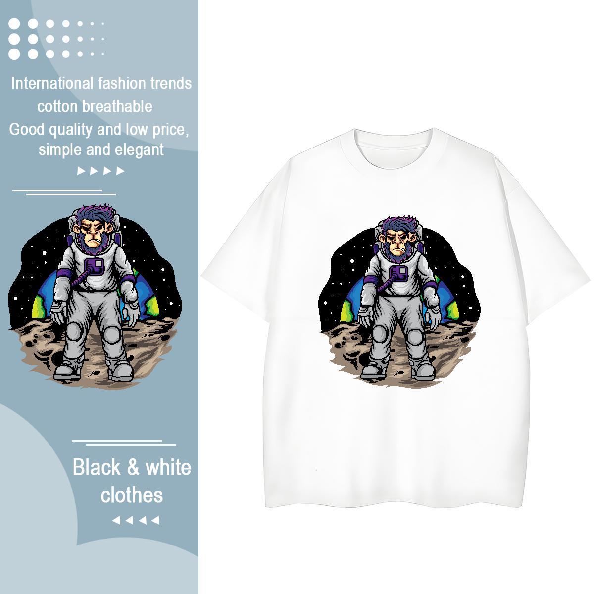 Loose fit Lady T shirt 230g Cotton outer space Beach Woman T Shirts Breathable Short Sleeve Custom Print Oversized Tees