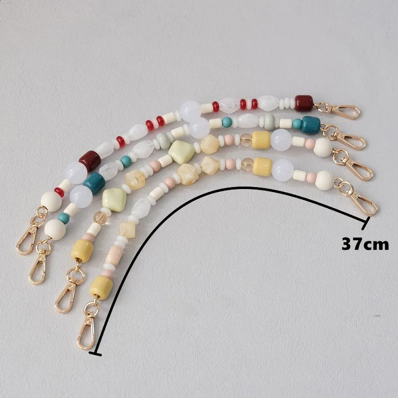 Woman Bag Strap Accessory Candy Blue Red Acrylic Resin Beads Parts Handcrafted Wristband Women Cute Bag Handle Chain 240821