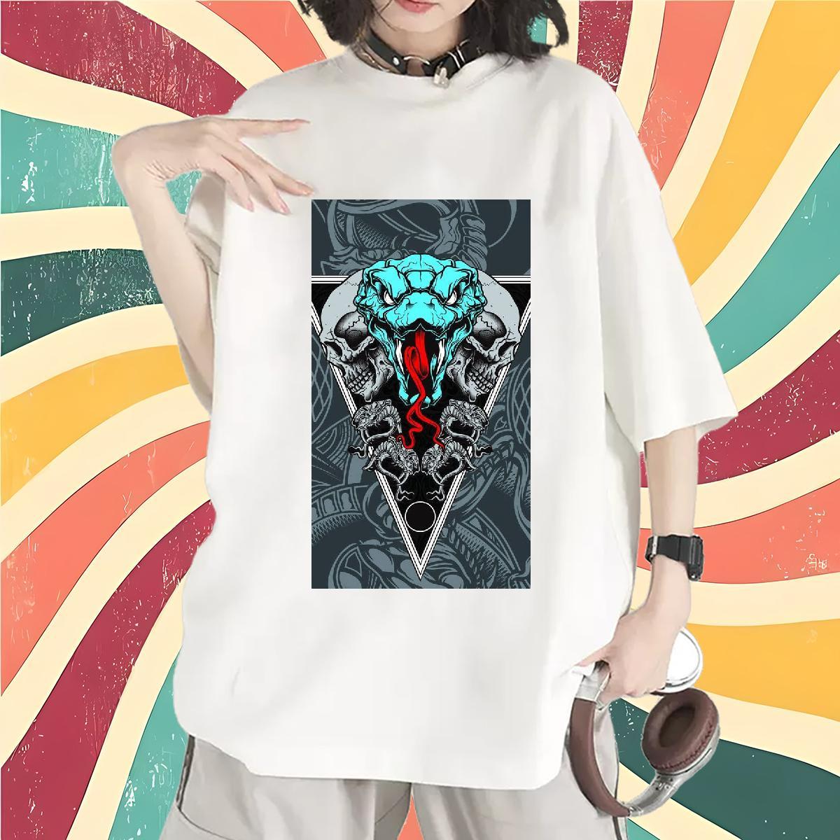 New Arrival T shirt O-Neck Short Sleeve 230g Cotton Unisex Tshirts White Plus Size snake Street Casual Designer Tops Tees