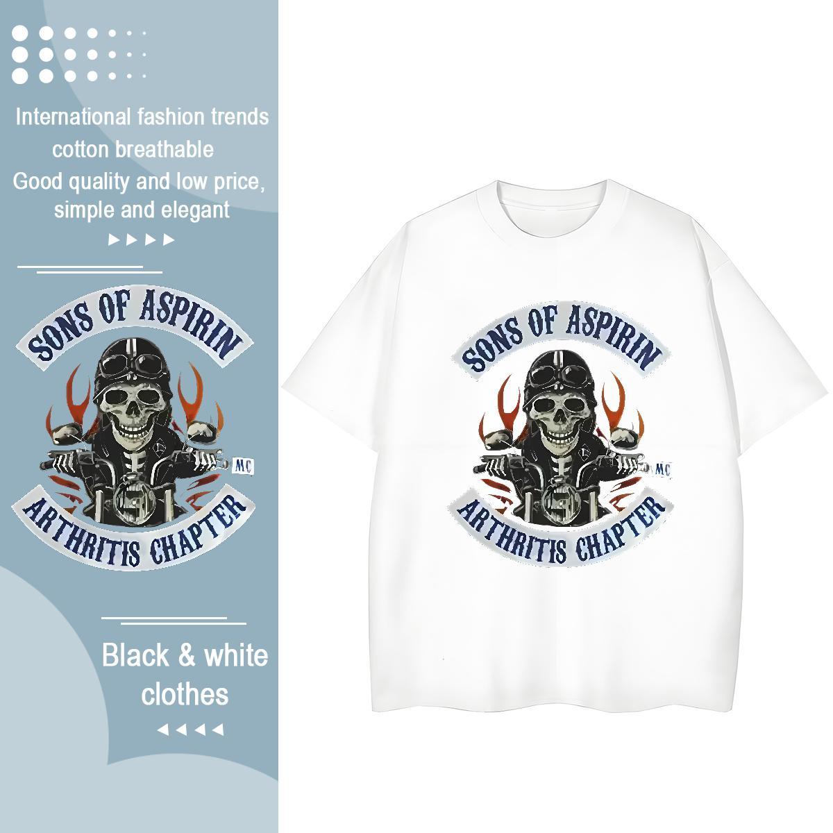 2024 T Shirt For Woman 100% Cotton 230g Breathable Crew Neck Sports Street Wear skull Tshirt for Man Woman Designer Cartoon Print Top Shirts