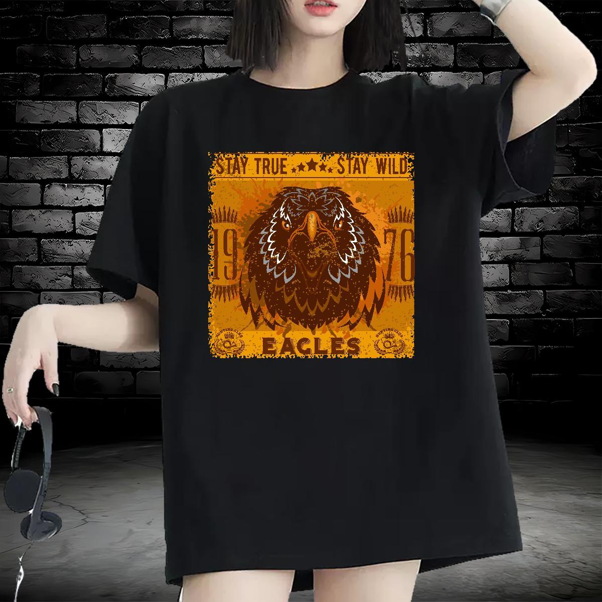 2024 Casual T-Shirts for Women O Neck Short Sleeves 230g 100% Cotton Womens Tshirts Plus Size Custom eagle Street Wear Designer Nice Clothes Shirt