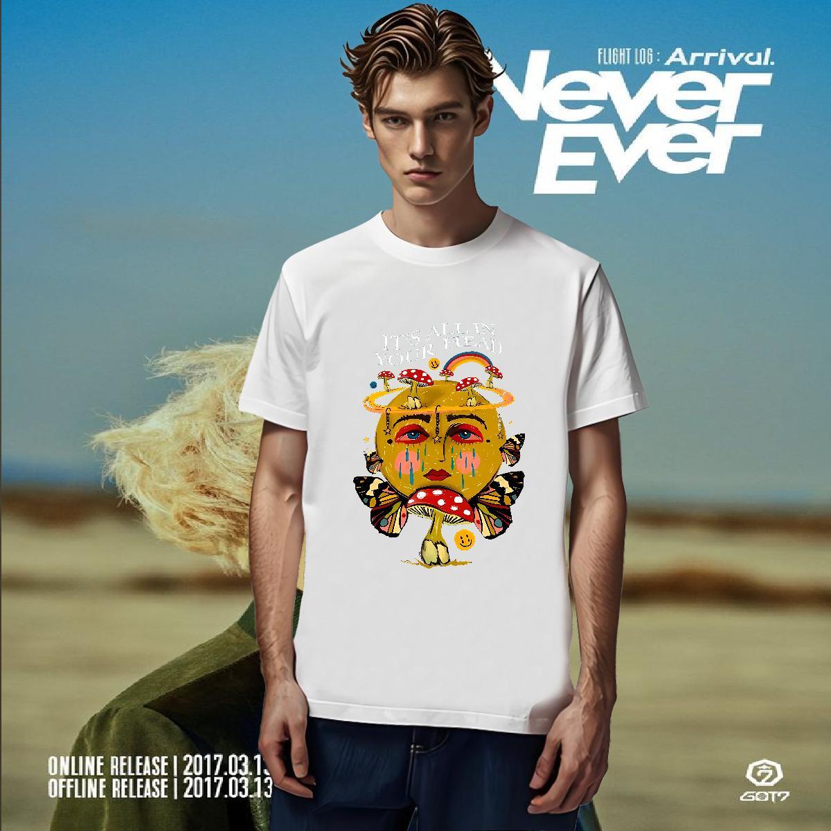 Factory Direct Mens Tshirts 100% Cotton 230g Street wear Hip Hop rainbow Breathable Short Sleeve Men T Shirts Unisex Floral Print Tees