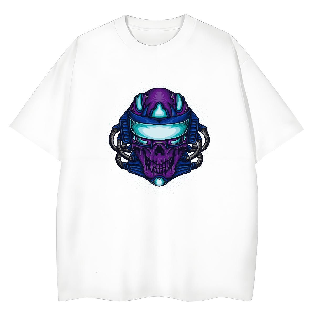Casual New T Shirts Women 100% Cotton 230g Breathable Crew Neck Daily Wear skull Lady T shirt 5A Cartoon Printing L-4XL Clothes