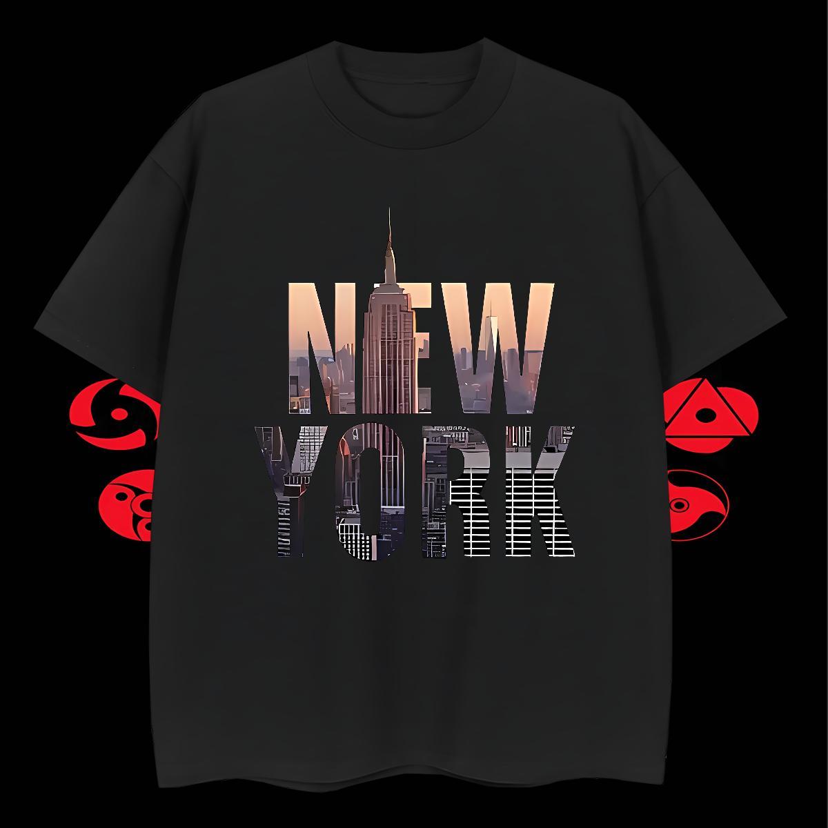Brand Men Clothes T-Shirt Casual Daily Wear 230g Cotton Oversized 3XL 4XL Breathable Short Sleeve New York Mens T Shirts Fashion Tee Shirt