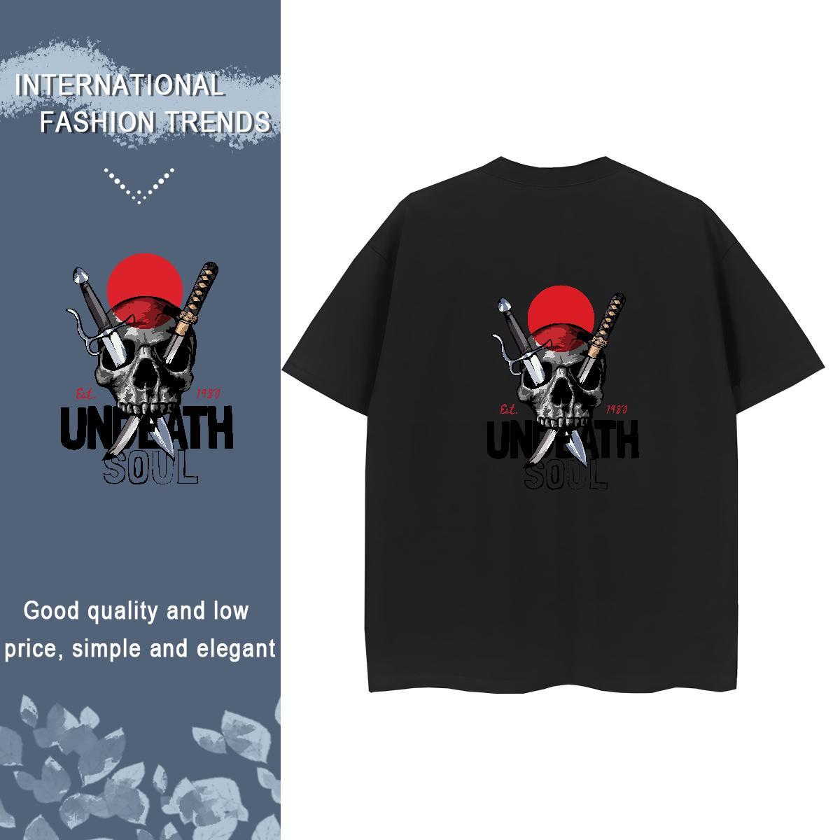 New Arrival T-Shirts 100% Cotton 230g Breathable Short Sleeve Spring Summer skull Lady T shirt Designer DIY Logo Tee Shirt