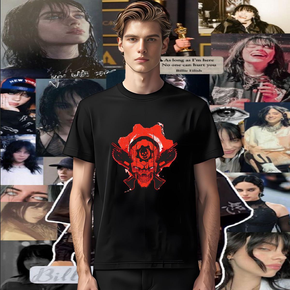 2024 Designer Men Tees 230g Cotton Anime Printing Street gun O Neck Short Sleeves T shirt Cool Plus Size Custom Top Tees