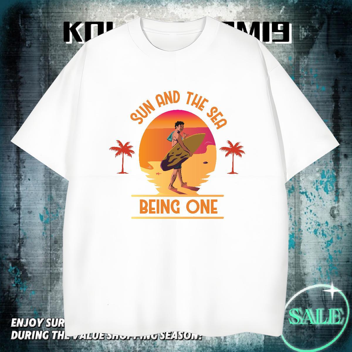 Cool Design Couples T Shirts Casual Beach 230g Cotton DIY Logo Oversized Breathable Crew Neck beach T Shirt For Man Brand Wear
