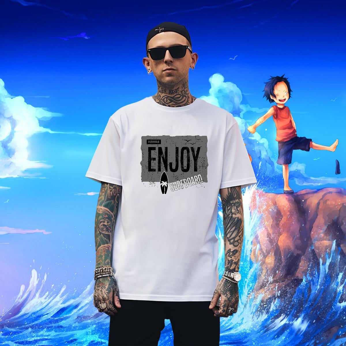 Designer Tshirt for Man Woman Anime Printing Street 230g Cotton Plus Size Cartoon Round Neck Short Sleeve stakeboarding T Shirt For Man 2024 Designer 